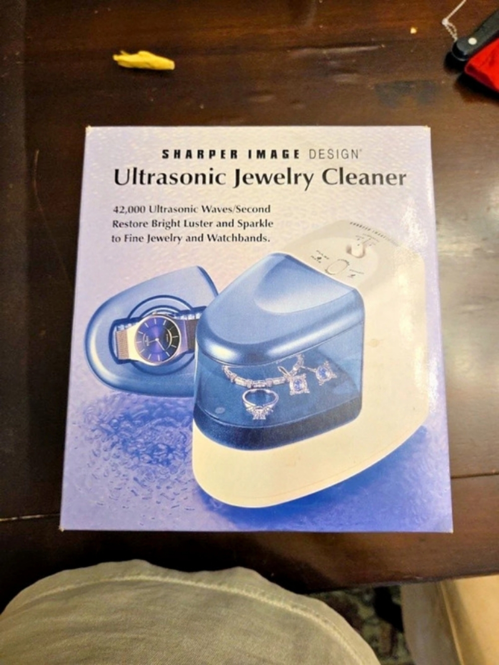 Sharper Image Design Ultrasonic Jewelry Cleaner Blue & White Like New
